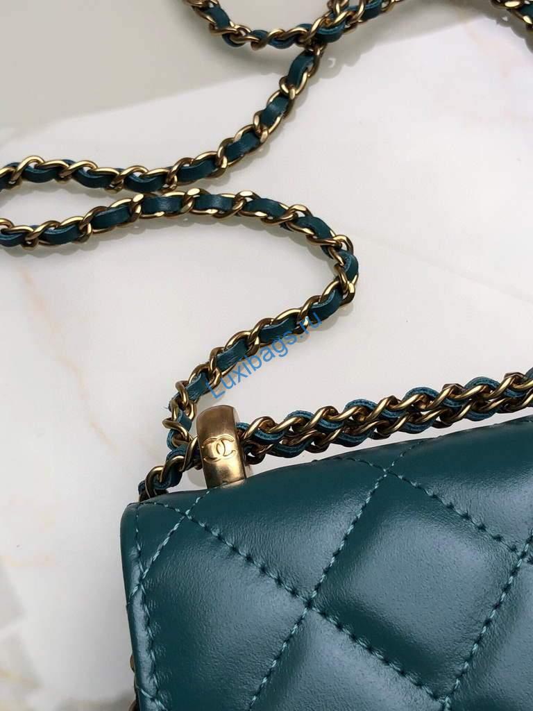 Chanel Shoulder Flap Mini Bag Lambskin AS2289 Green | chanel shoulder flap mini bag as2289 45 voguebags.ru