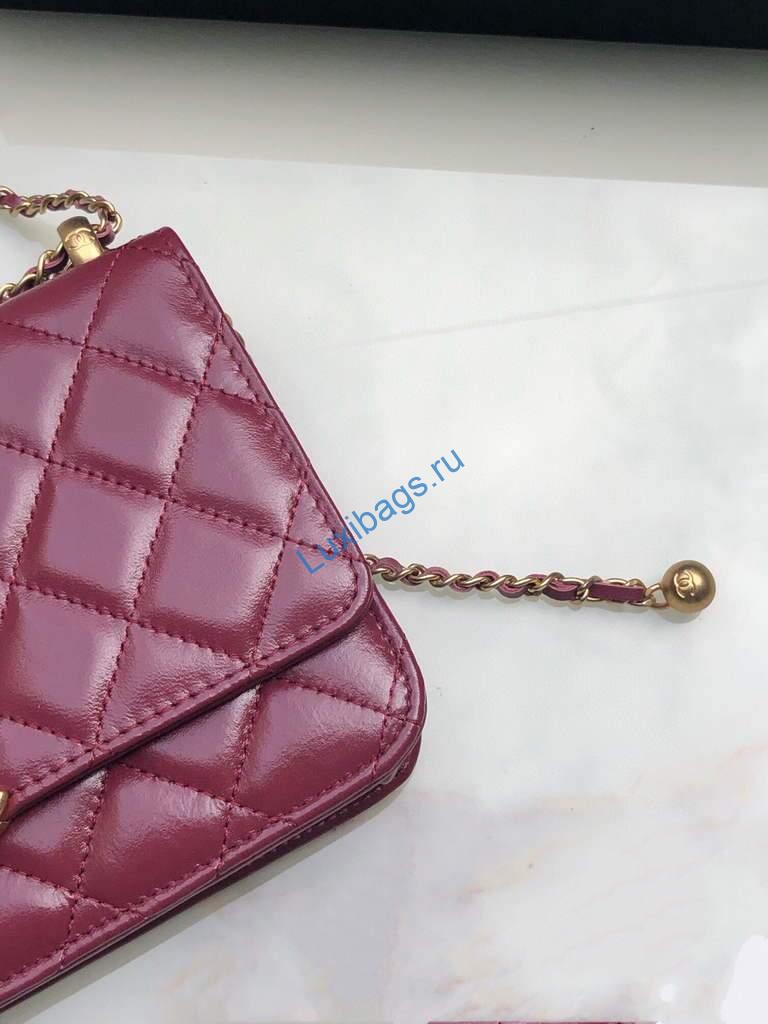 Chanel Shoulder Flap Mini Bag Lambskin AS2289 Wine Red | chanel shoulder flap mini bag as2289 49 voguebags.ru
