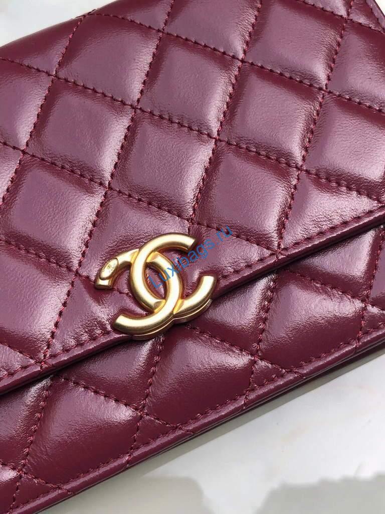 Chanel Shoulder Flap Mini Bag Lambskin AS2289 Wine Red | chanel shoulder flap mini bag as2289 50 voguebags.ru