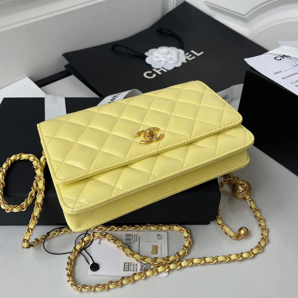 Chanel Wallet on Chain Lambskin AP1450 Yellow | chanel wallet on chain lambskin ap1450 60 voguebags.ru