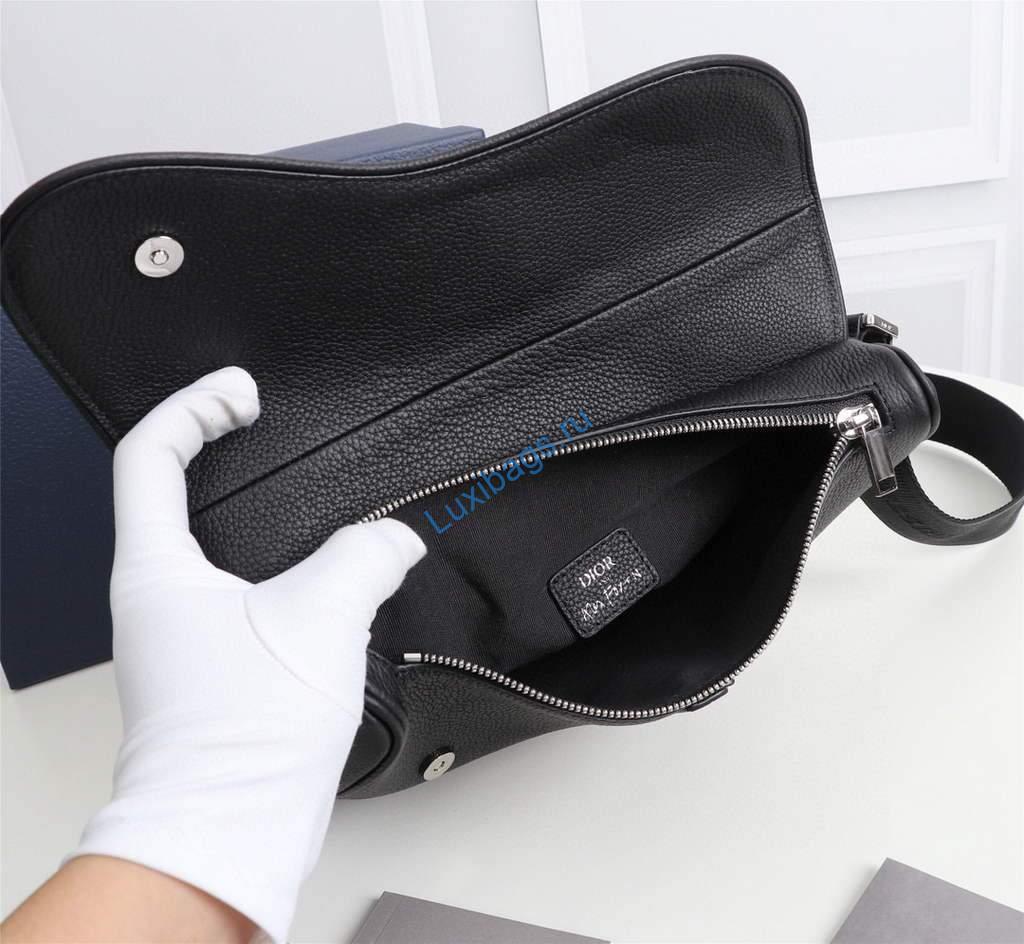 Dior 1ADPO093 Saddle Men Bag Grained Calfskin Black | dior 1adpo093 saddle men bag dior oblique jacquard 122 voguebags.ru