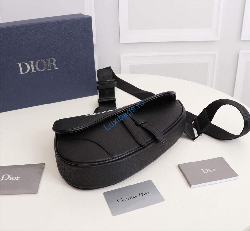 Dior 1ADPO093 Saddle Men Bag Grained Calfskin Black | dior 1adpo093 saddle men bag dior oblique jacquard 97 voguebags.ru