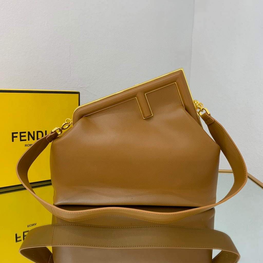 Fendi FIRST Medium Bag Tan Leather 8BP127