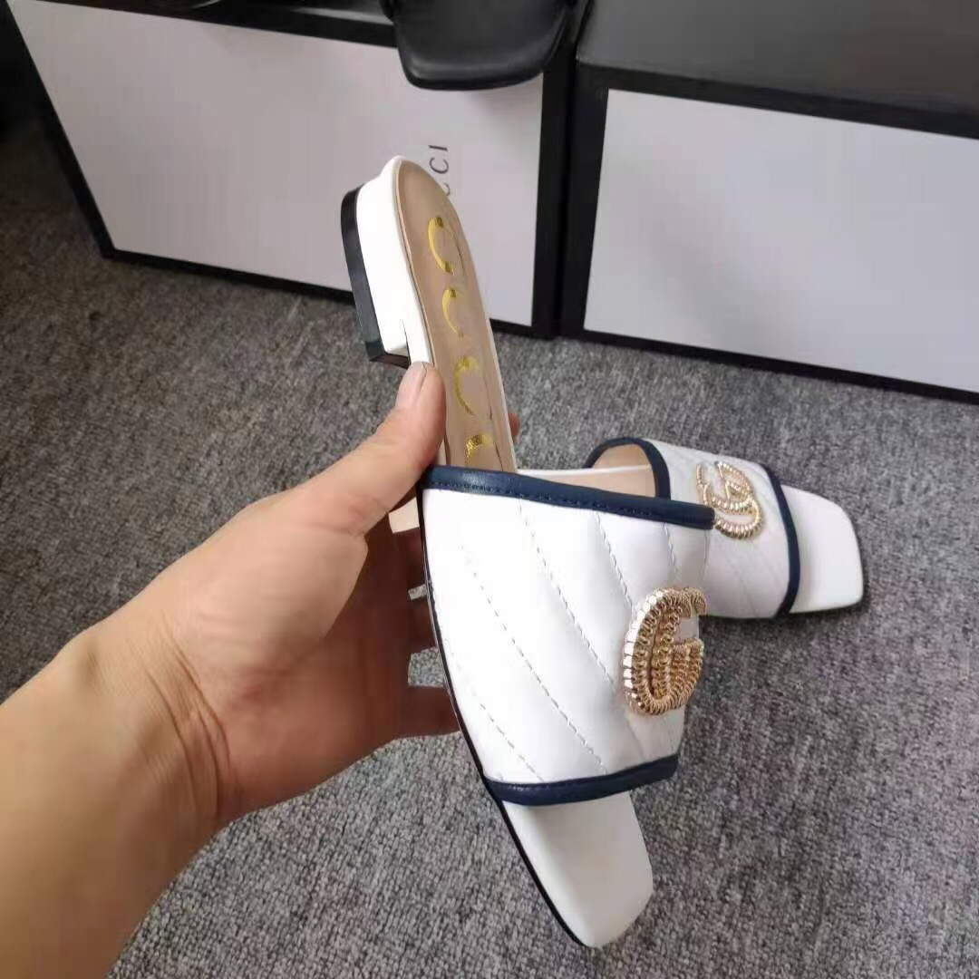 Gucci 663879 Online Exclusive Sandal With Double G Leather White | gucci 663879 online exclusive sandal with double g leather 1 voguebags.ru