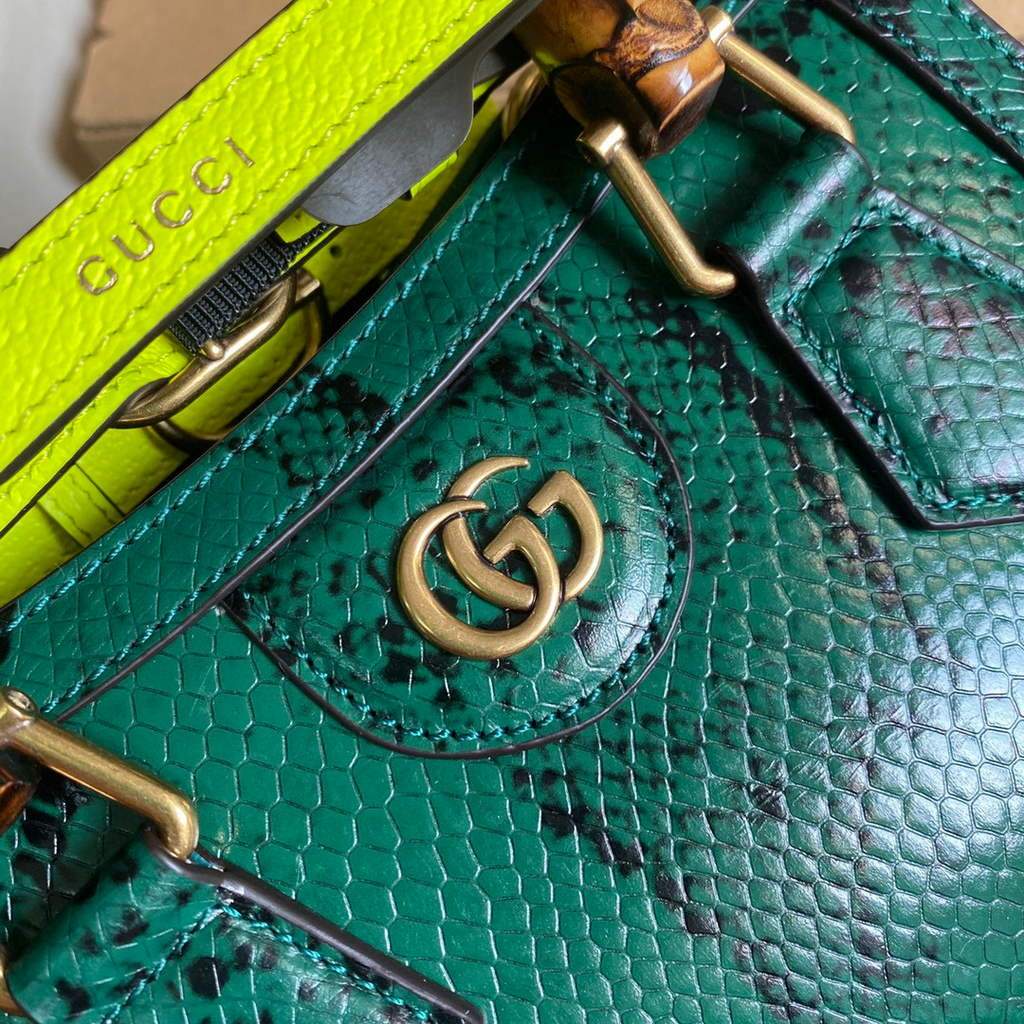 Gucci Diana Mini Tote Bag Snake Top Handle Bag Gucci ‎655661 Green | gucci diana mini tote bag snake top handle bag gucci 655661 115 voguebags.ru