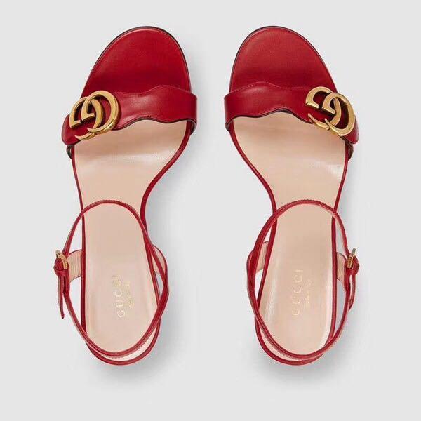 Gucci Women's 453379 Mid-heel Sandals Leather Red | gucci womens 453379 mid heel sandals leather red 2 voguebags.ru