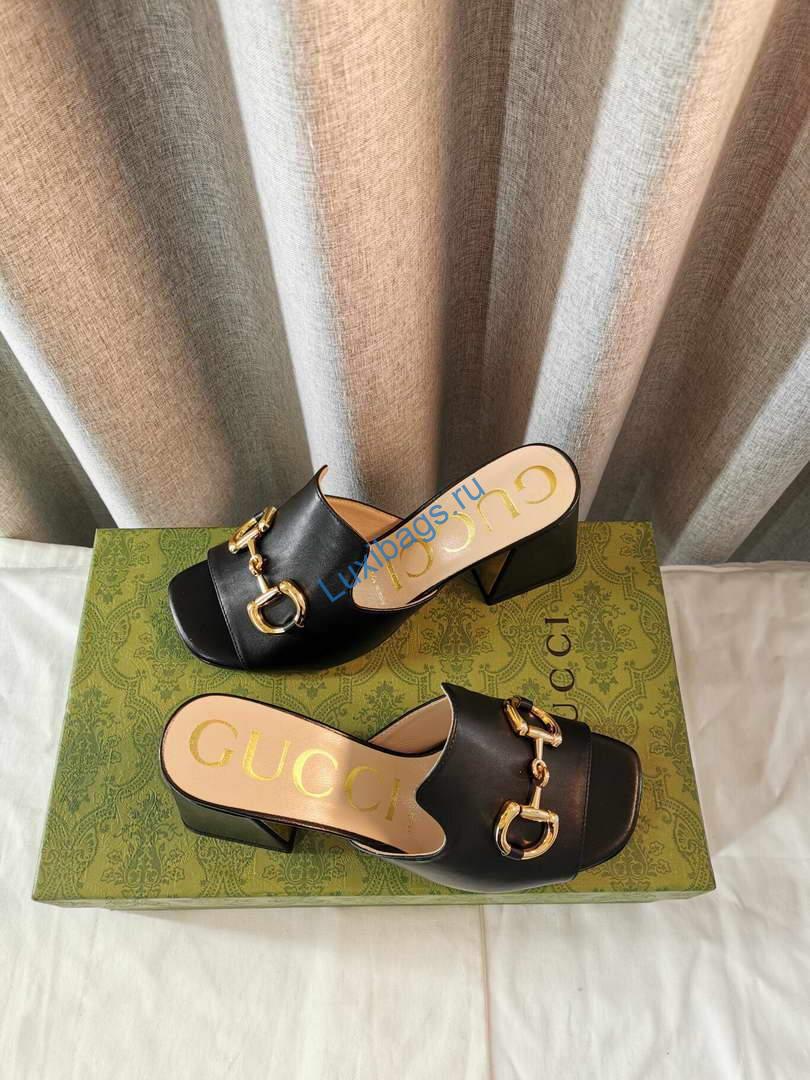 Gucci Women's 655412 Slide Sandal With Horsebit Black Leather | gucci womens 655412 slide sandal with horsebit black leather 2 voguebags.ru