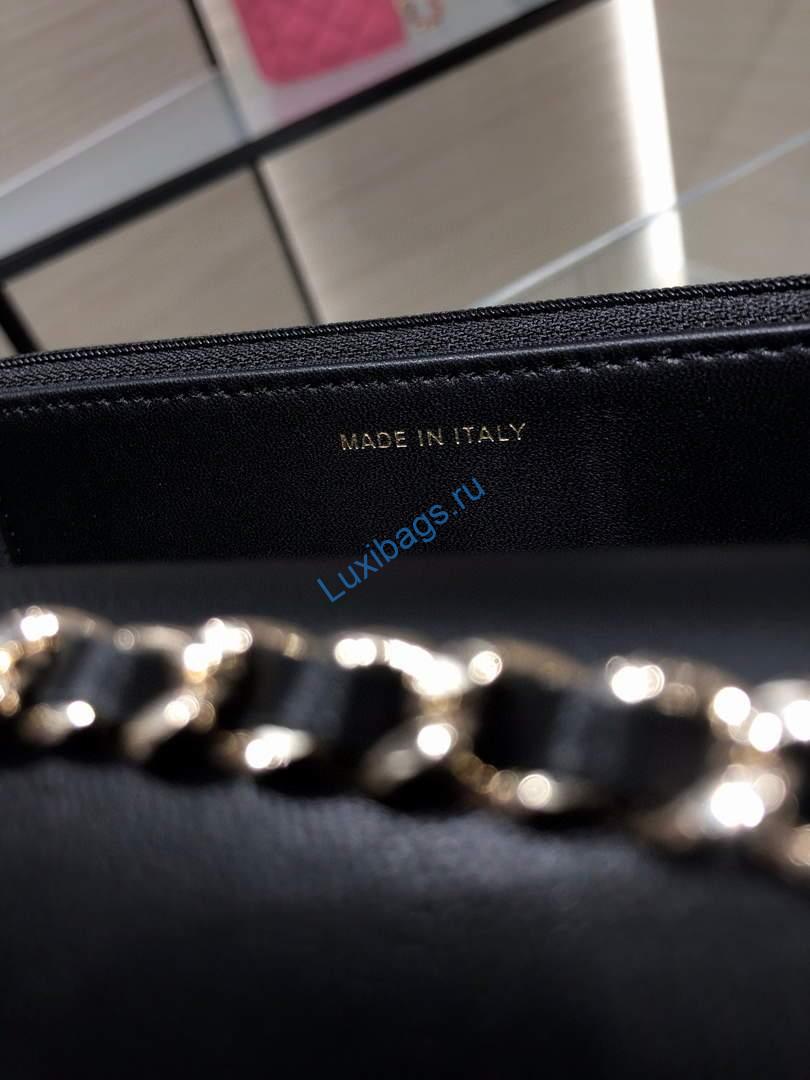 Chanel A84456 Chevron Trendy CC Wallet On Chain WOC Bag Lambskin Black | voguebags.ru 654
