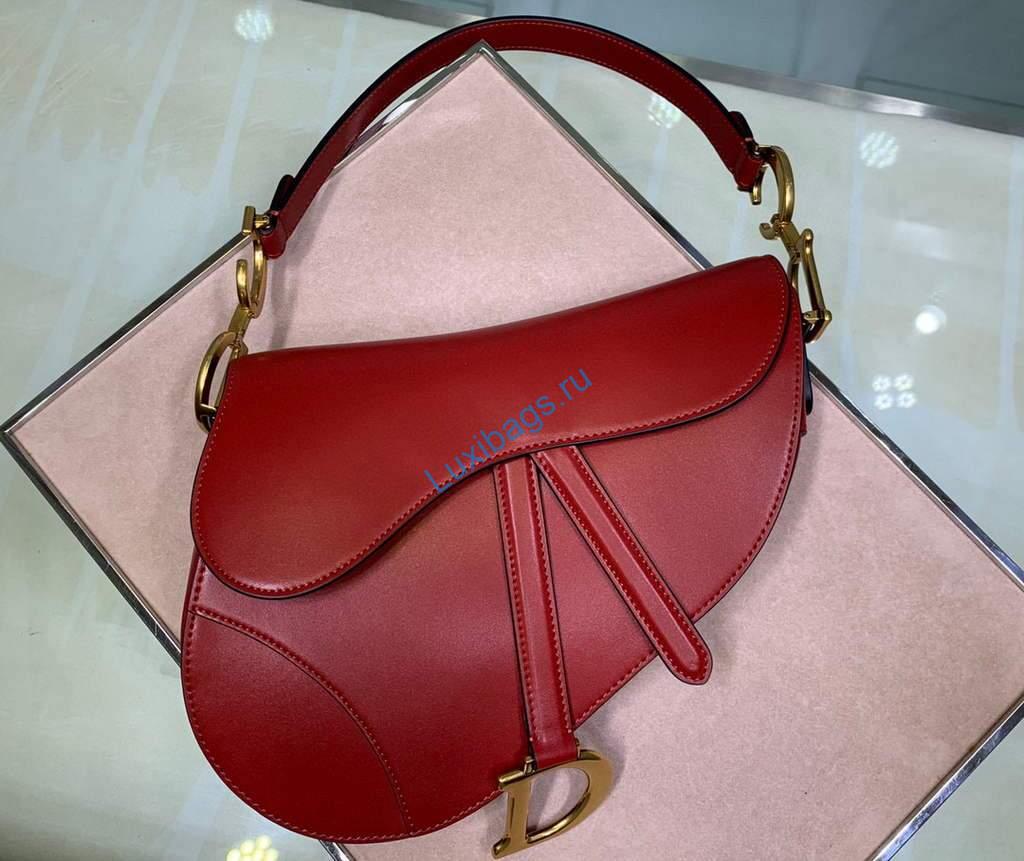 Dior M0446 Dior Saddle Bag M0447 Red Goatskin Gold Hardware | voguebags.ru 95
