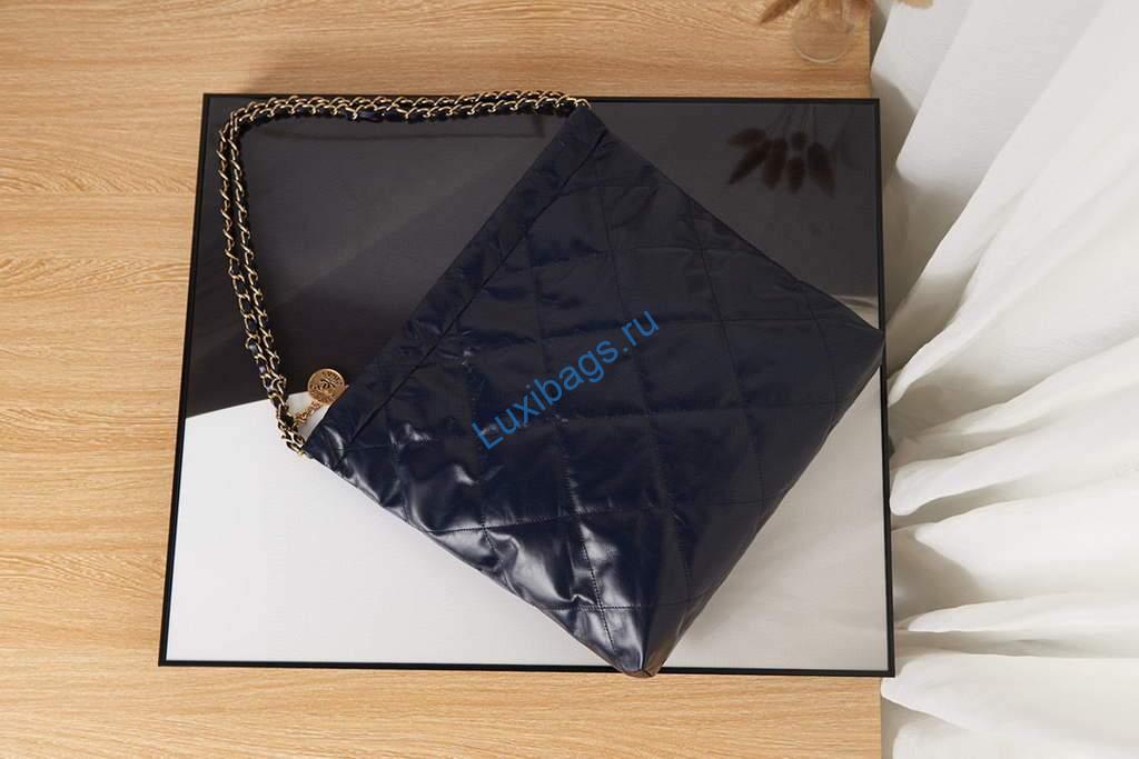 Chanel Shopping Bag Tote AS3261 Navy Blue | chanel shopping bag tote as3261 27