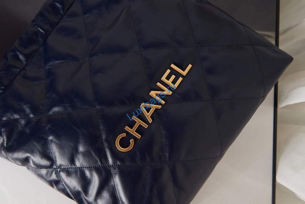 Chanel Shopping Bag Tote AS3261 Navy Blue | chanel shopping bag tote as3261 28