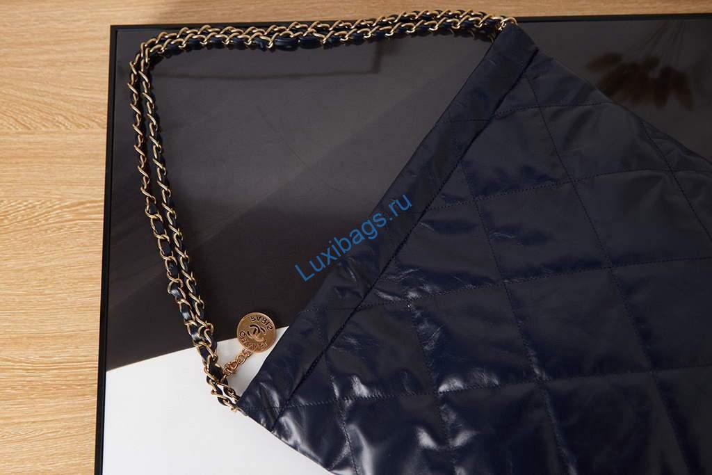 Chanel Shopping Bag Tote AS3261 Navy Blue | chanel shopping bag tote as3261 29