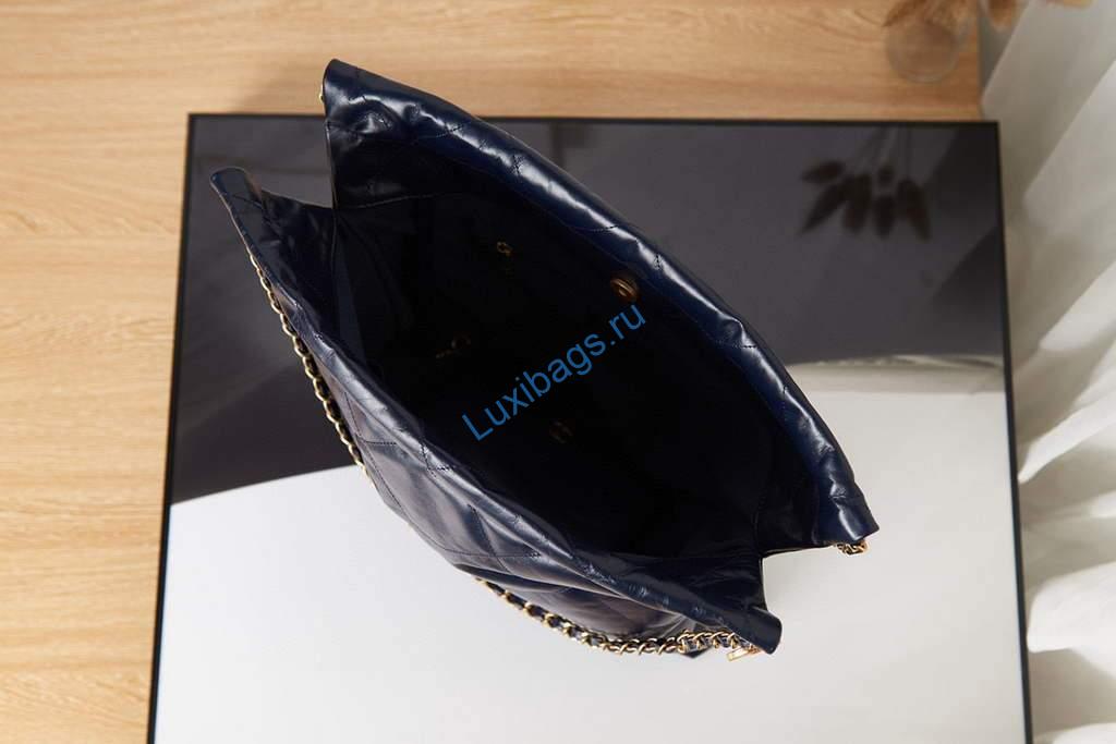 Chanel Shopping Bag Tote AS3261 Navy Blue | chanel shopping bag tote as3261 31