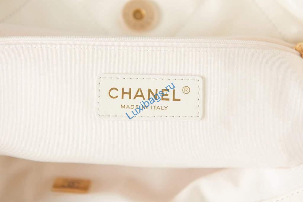 Chanel Shopping Bag Tote AS3261 White with Gold | chanel shopping bag tote as3261 67