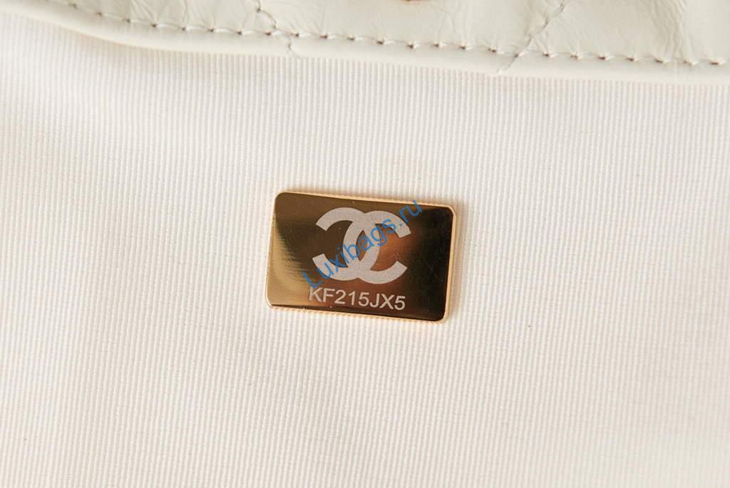 Chanel Shopping Bag Tote AS3261 White with Gold | chanel shopping bag tote as3261 68