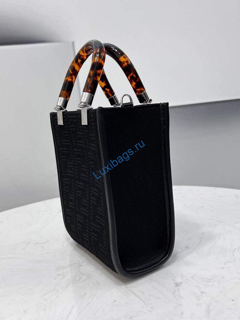 Fendi 8BS051 Mini Sunshine Shopper Bag 8527 Black | fendi 8bs051 mini sunshine shopper bag 8527 49