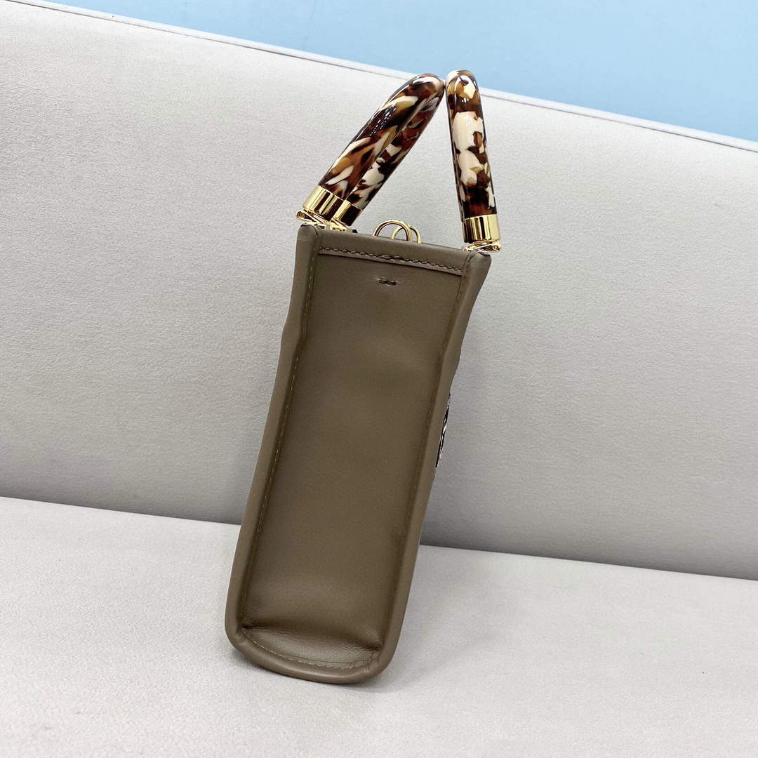 Fendi 8BS051 MINI SUNSHINE SHOPPER Gray leather and elaphe mini-bag | fendi 8bs051 mini sunshine shopper gray leather and elaphe mini bag 3