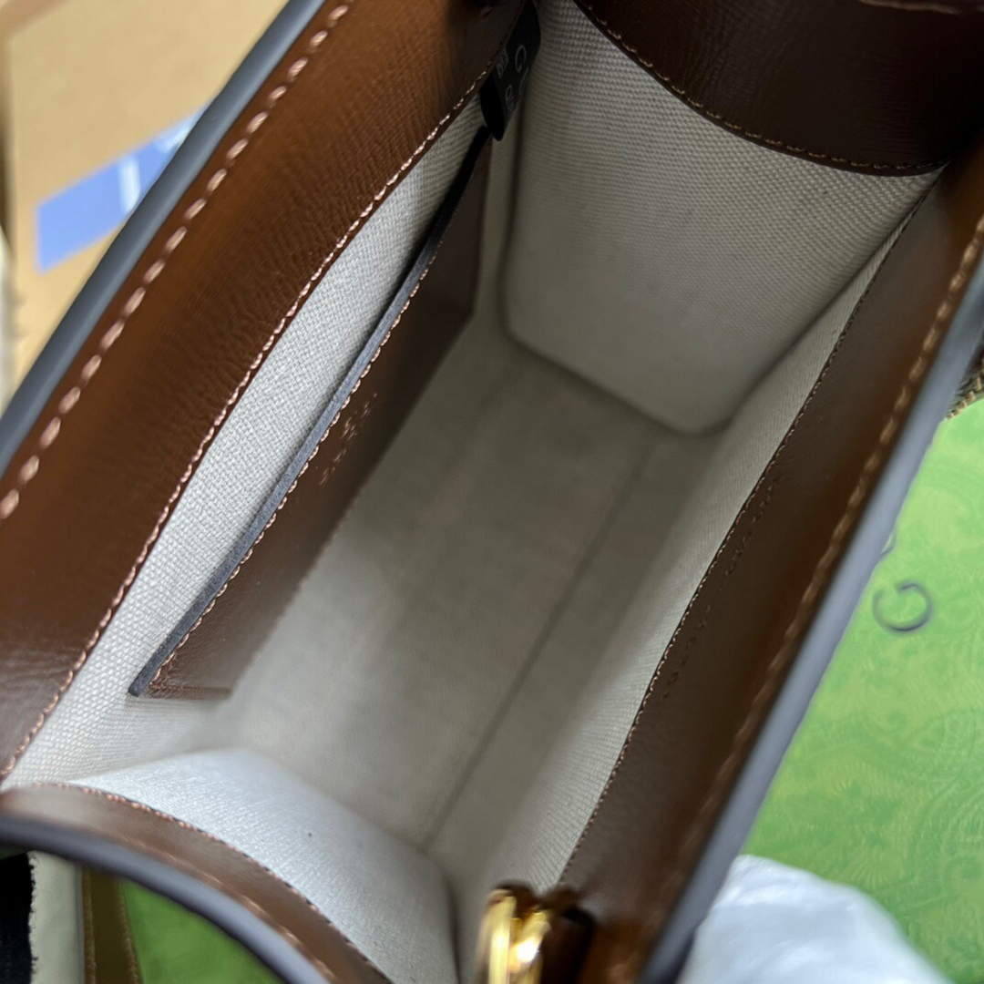 Gucci 671623 Mini Tote Bag With Lnterlocking G Brown | gucci 671623 mini tote bag with lnterlocking g 10
