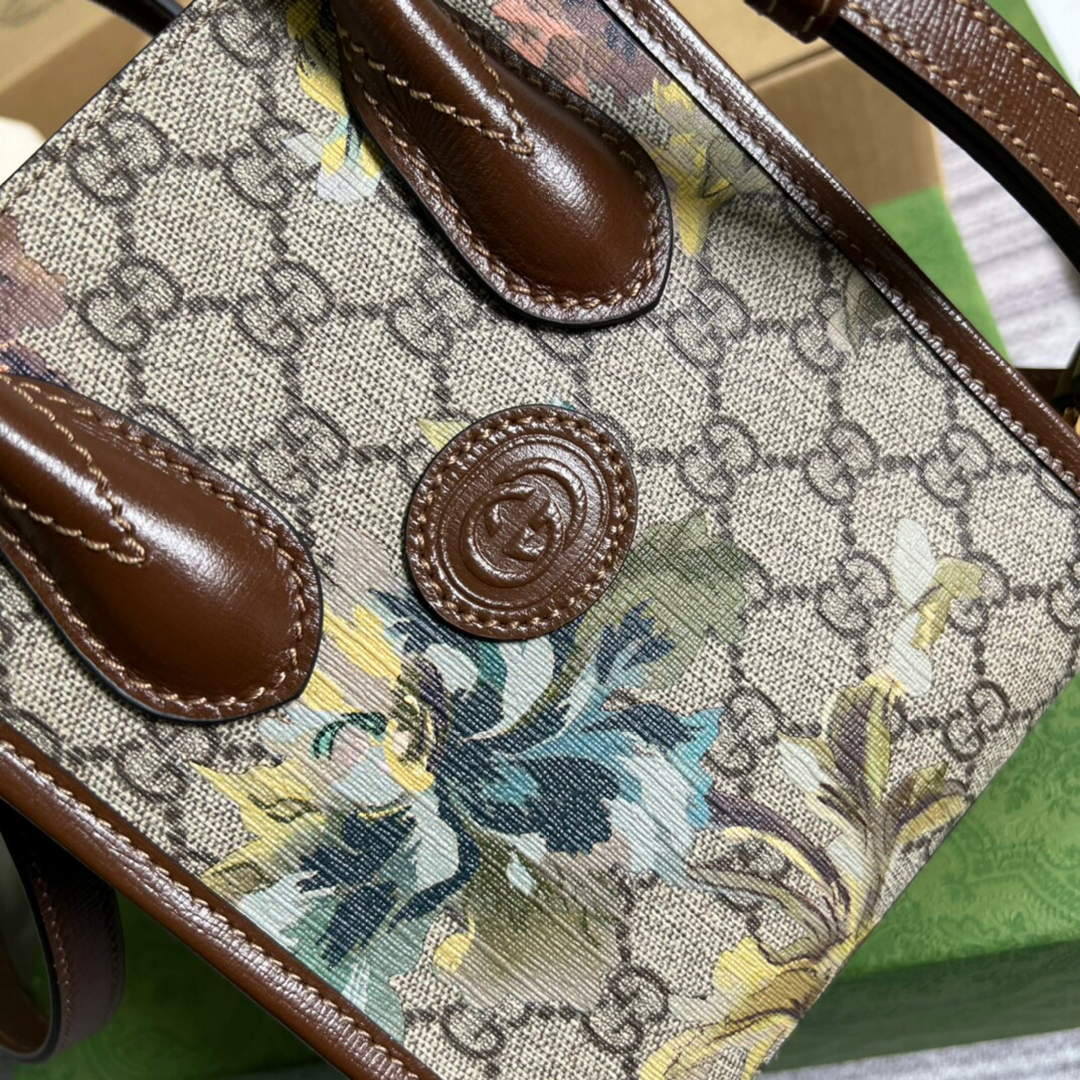 Gucci 671623 Mini Tote Bag With Lnterlocking G Brown | gucci 671623 mini tote bag with lnterlocking g 6