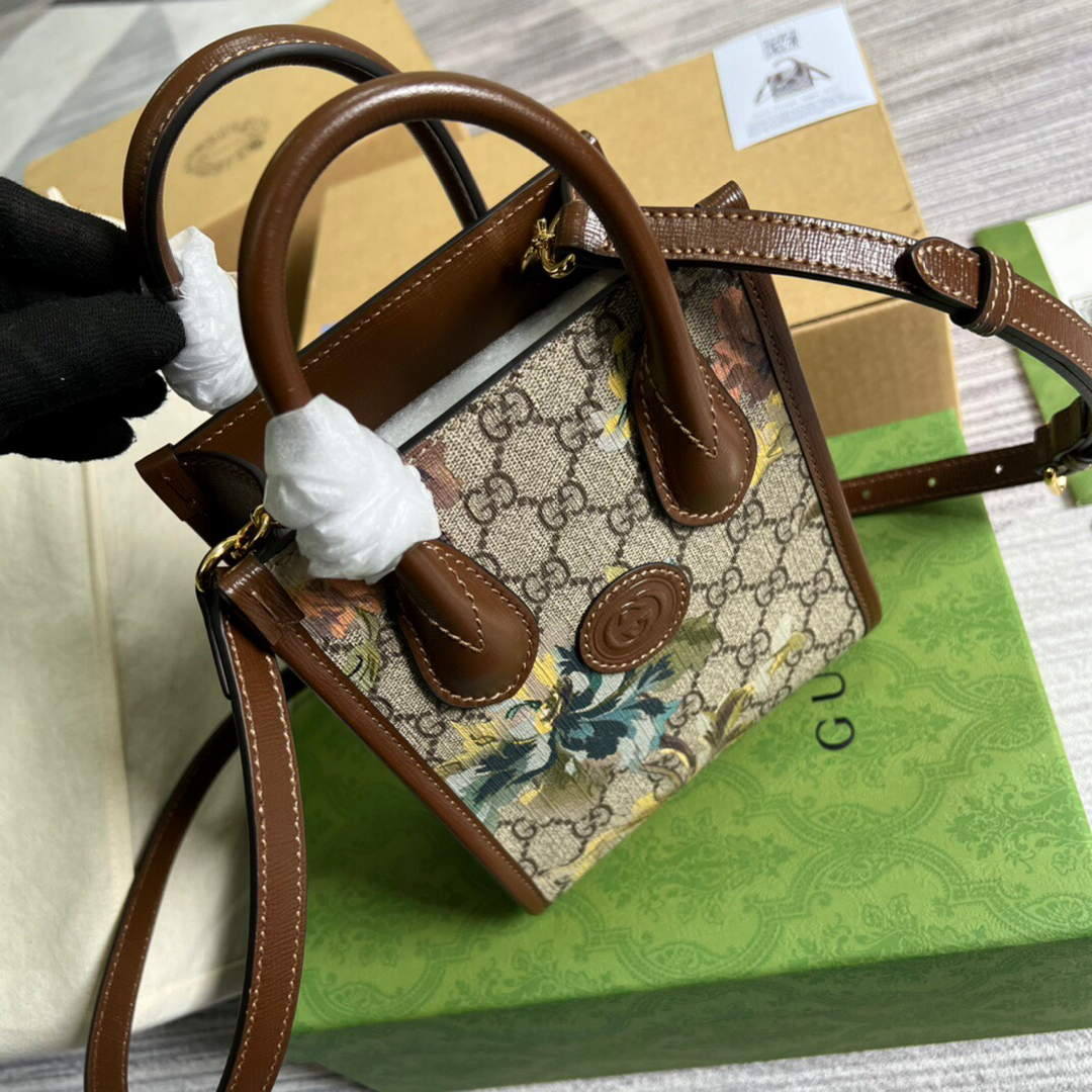Gucci 671623 Mini Tote Bag With Lnterlocking G Brown | gucci 671623 mini tote bag with lnterlocking g 8