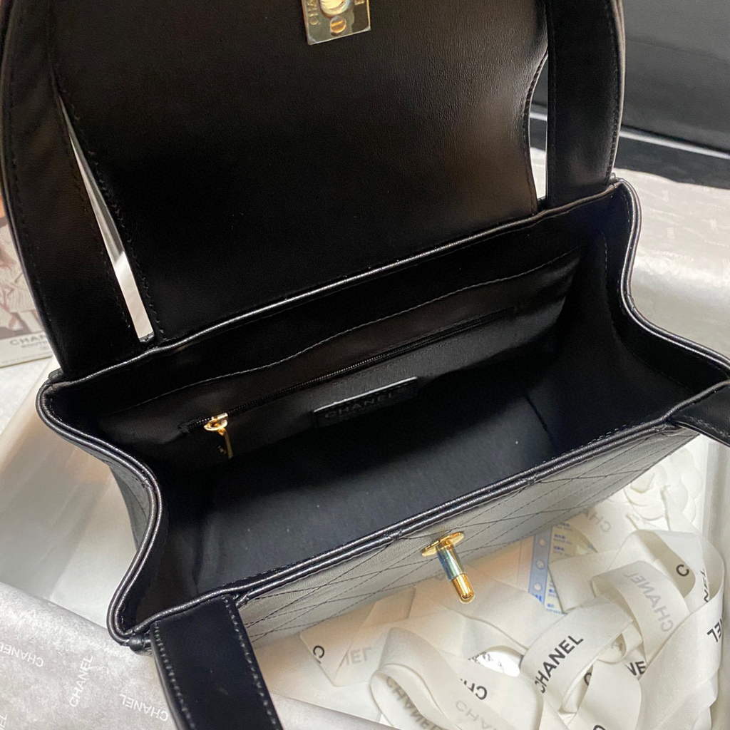 Chanel AS2457 Shoulder Shopping tote Bag Black | chanel as2457 shoulder shopping tote bag black 8