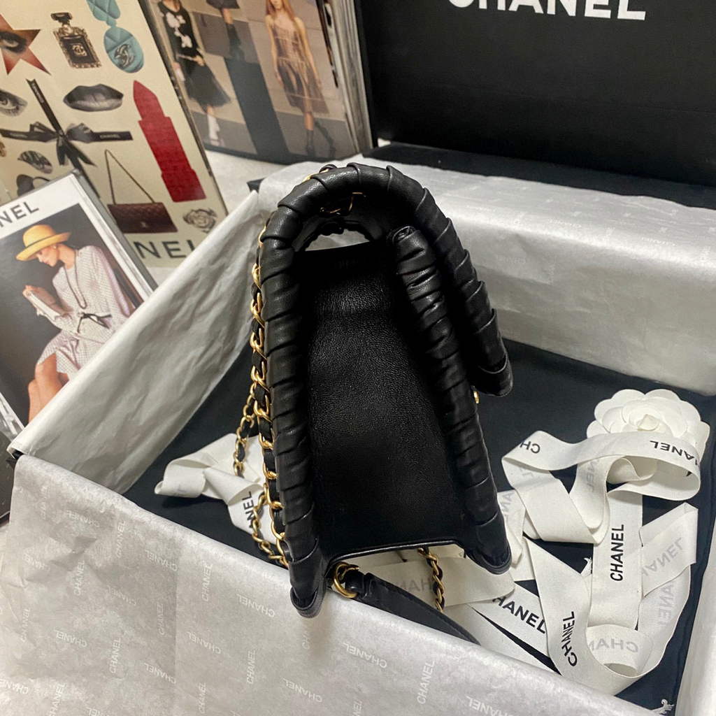 Chanel AS2496 Flap Bag Shoulder Bag Black | chanel as2496 flap bag shoulder bag black 4