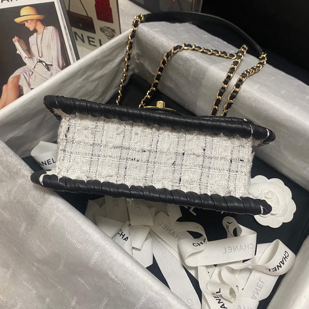 Chanel AS2496 Flap Bag Shoulder Bag Canvas White | chanel as2496 flap bag shoulder bag canvas white 4