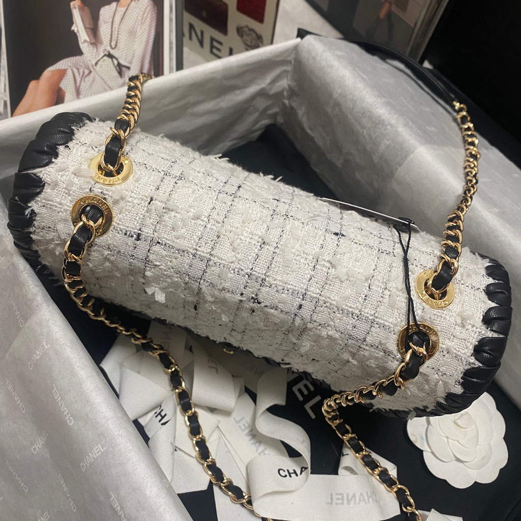Chanel AS2496 Flap Bag Shoulder Bag Canvas White | chanel as2496 flap bag shoulder bag canvas white 5