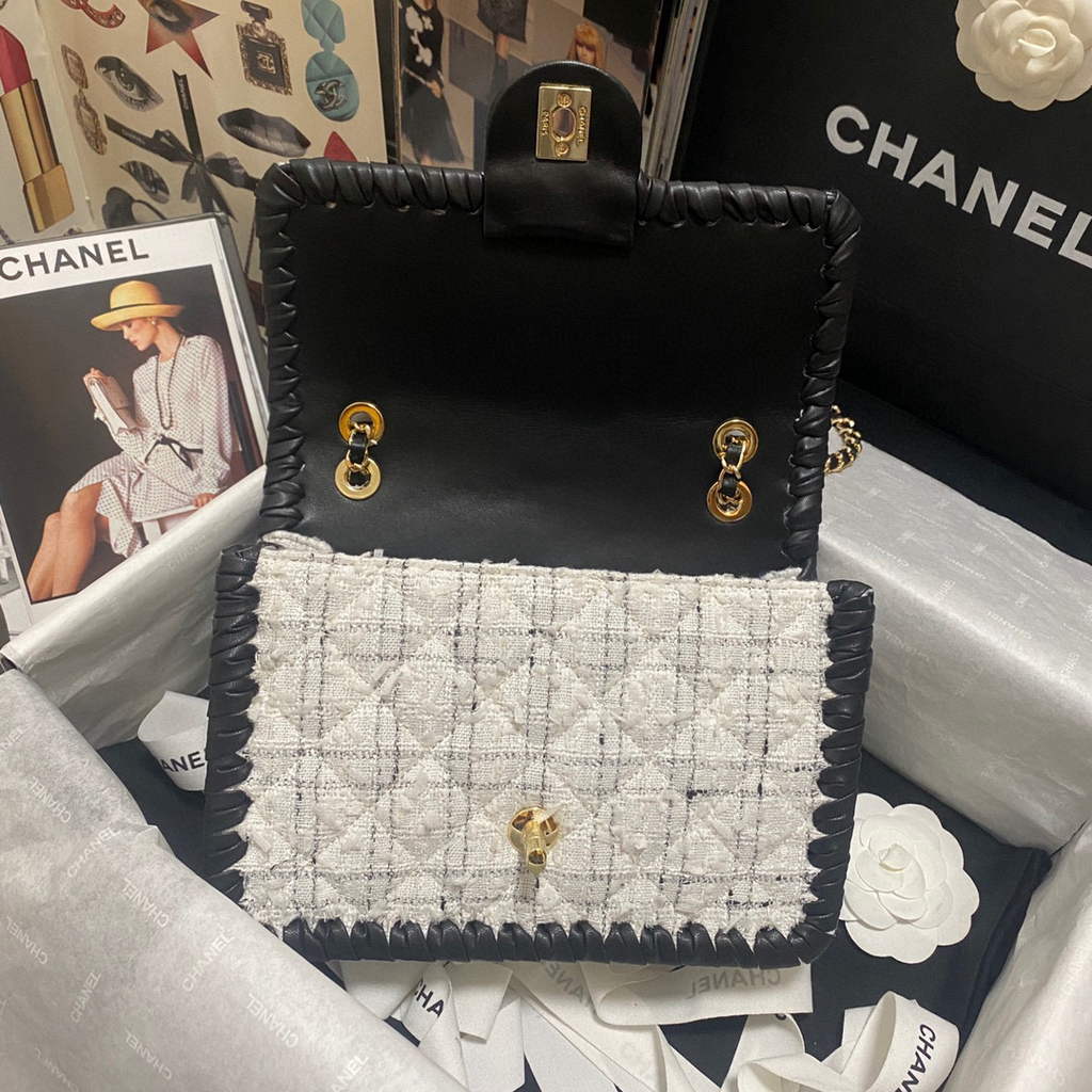 Chanel AS2496 Flap Bag Shoulder Bag Canvas White | chanel as2496 flap bag shoulder bag canvas white 7