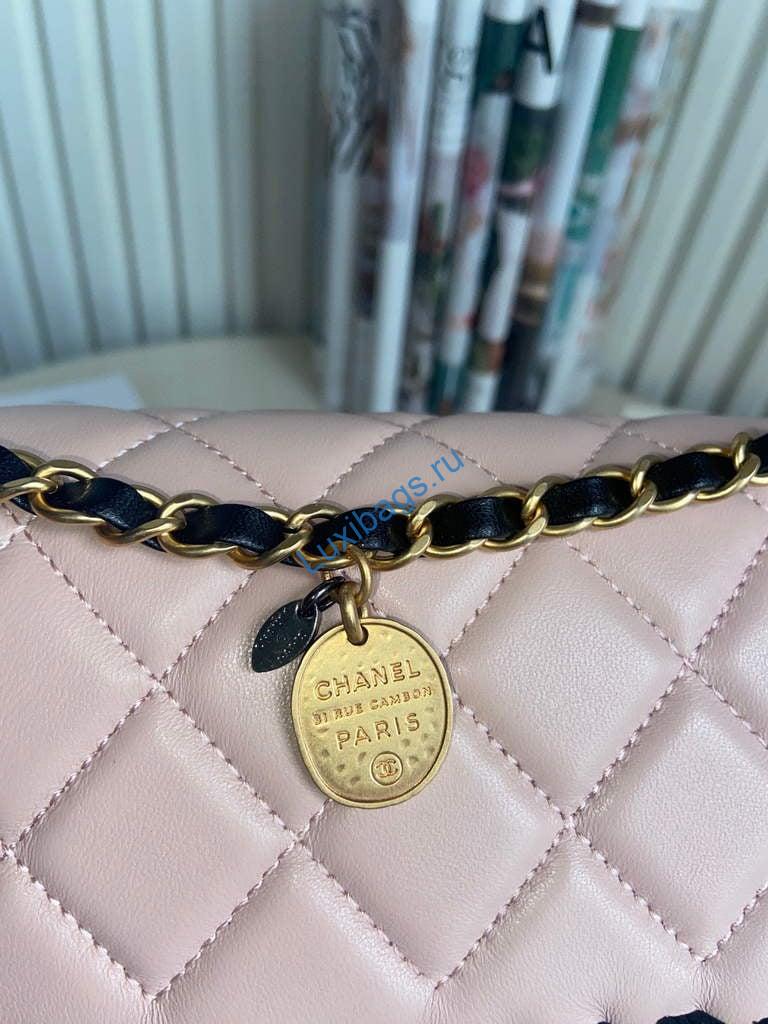 Chanel AS2496 Flap Bag Shoulder Bag Pink | chanel as2496 flap bag shoulder bag pink 5