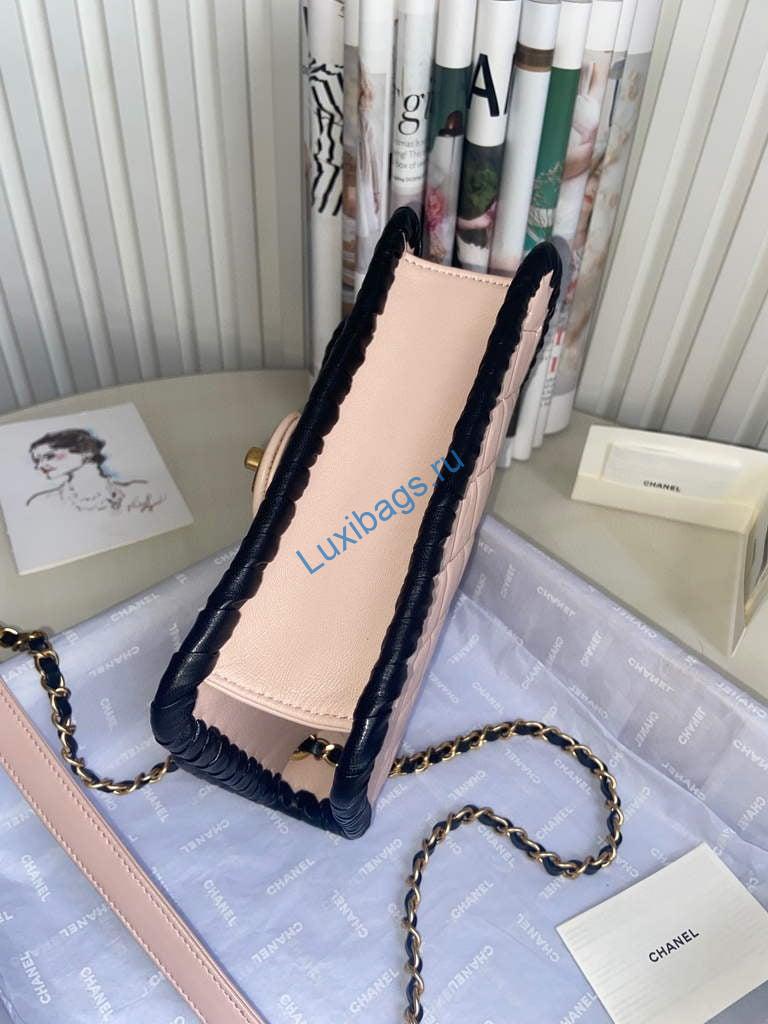 Chanel AS2496 Flap Bag Shoulder Bag Pink | chanel as2496 flap bag shoulder bag pink 6