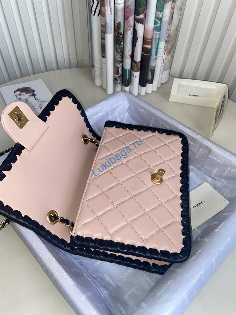 Chanel AS2496 Flap Bag Shoulder Bag Pink | chanel as2496 flap bag shoulder bag pink 7