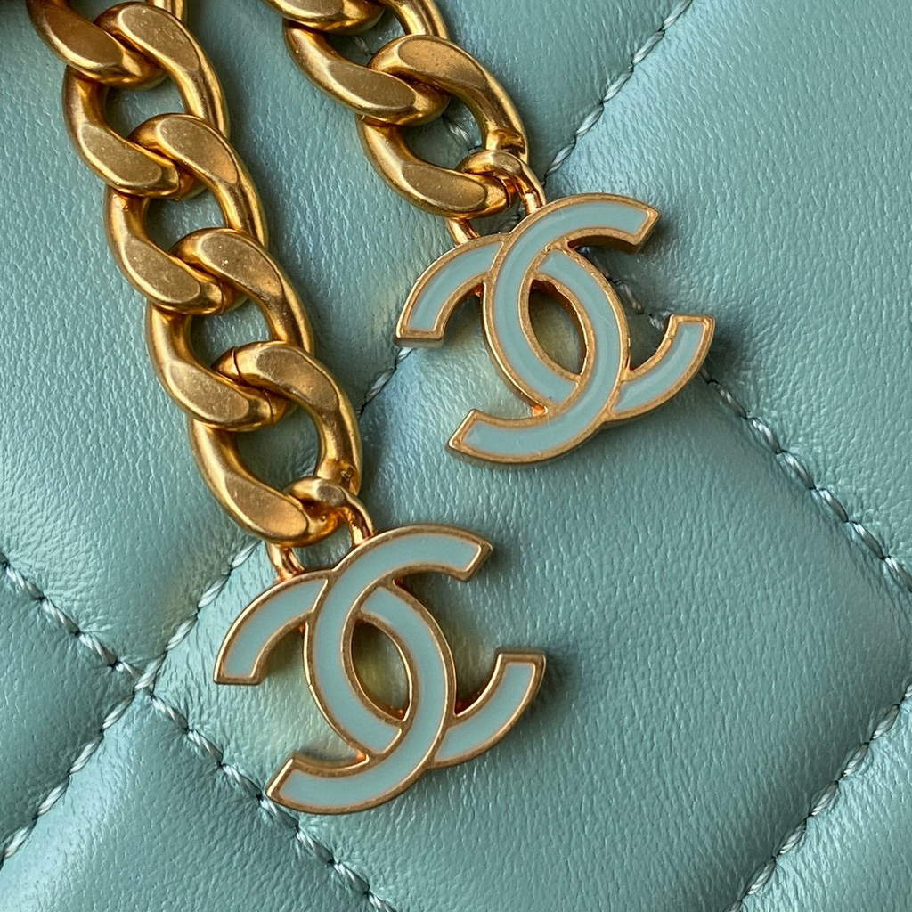 Chanel Flap Small Bag Lampskin Diamond AS1792 Blue | chanel flap bag lampskin diamond as1792 23
