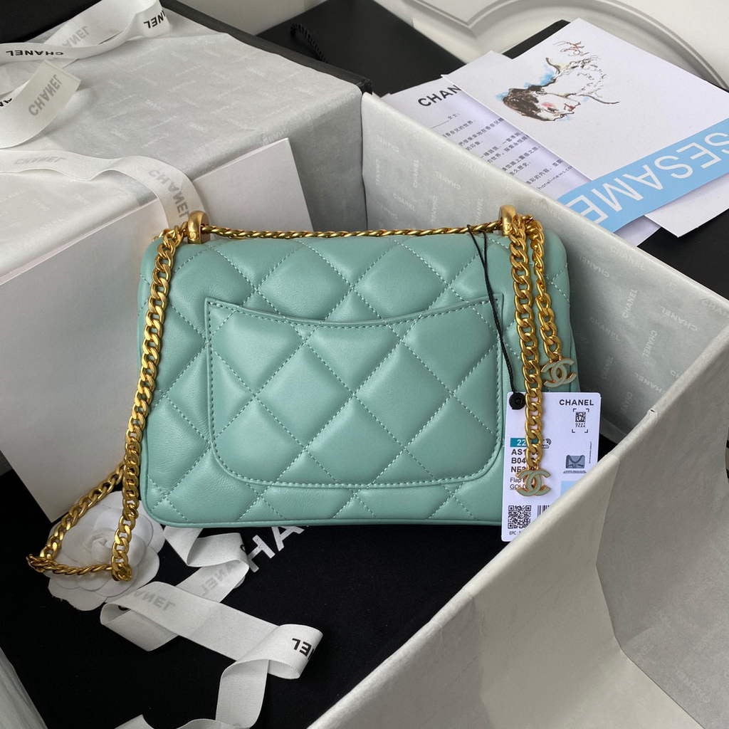 Chanel Flap Bag Lampskin Diamond AS1793 Blue | chanel flap bag lampskin diamond as1793 blue 2