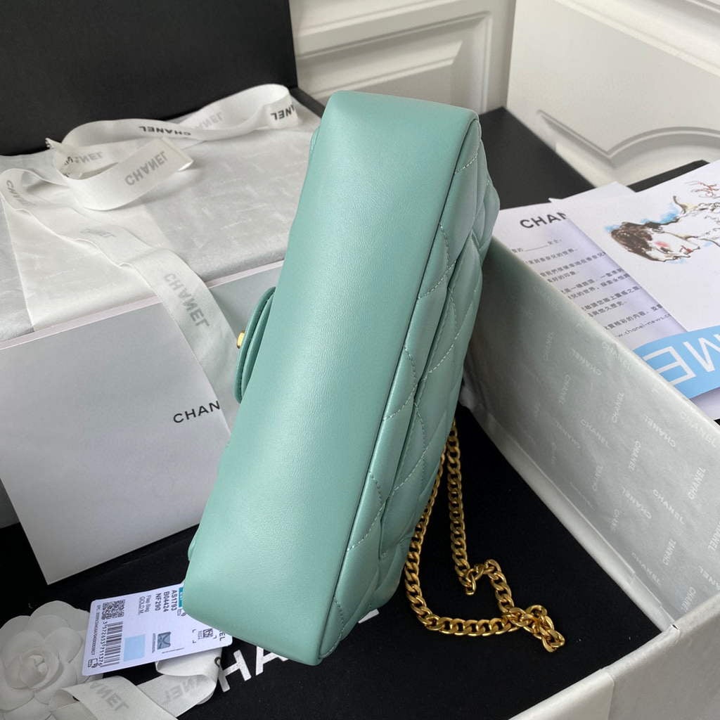 Chanel Flap Bag Lampskin Diamond AS1793 Blue | chanel flap bag lampskin diamond as1793 blue 6