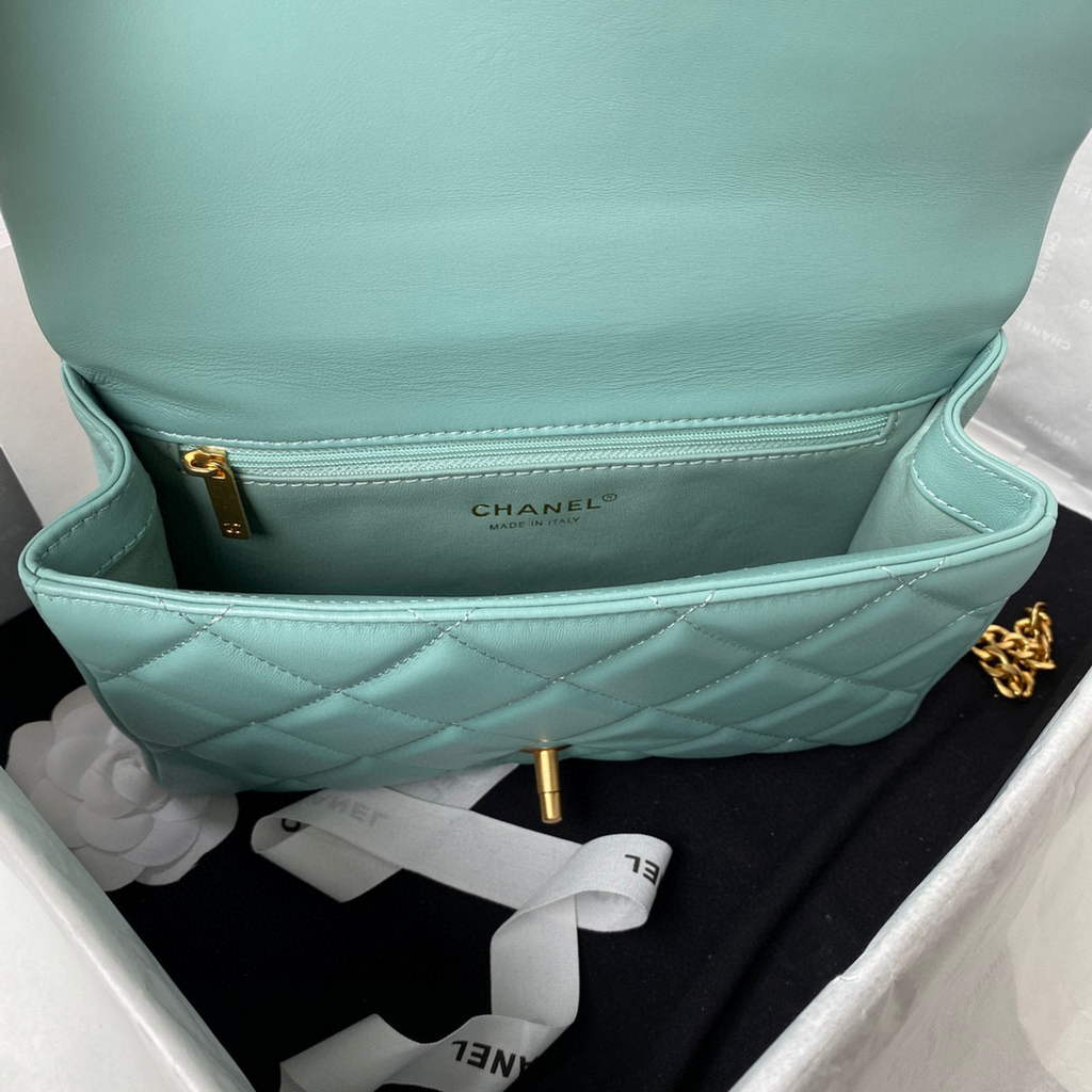 Chanel Flap Bag Lampskin Diamond AS1793 Blue | chanel flap bag lampskin diamond as1793 blue 7