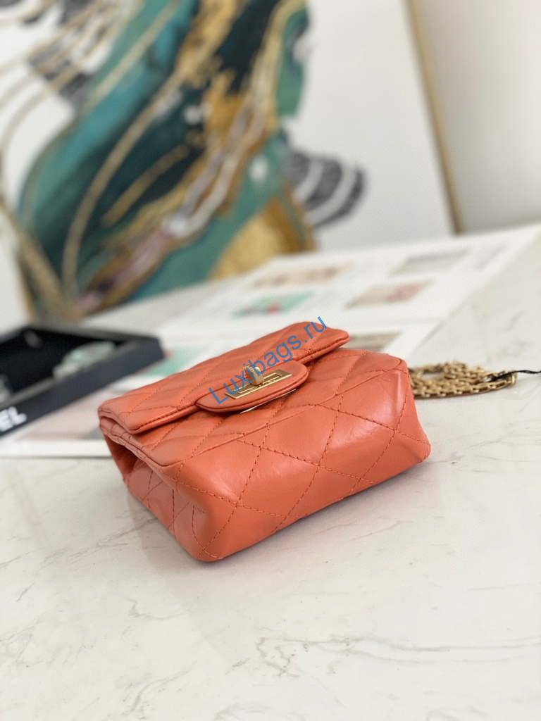 Chanel Flap Phone Shoulder bag Lampskin Red AS1326 Orange | chanel flap phone shoulder bag lampskin red as1326 red 13