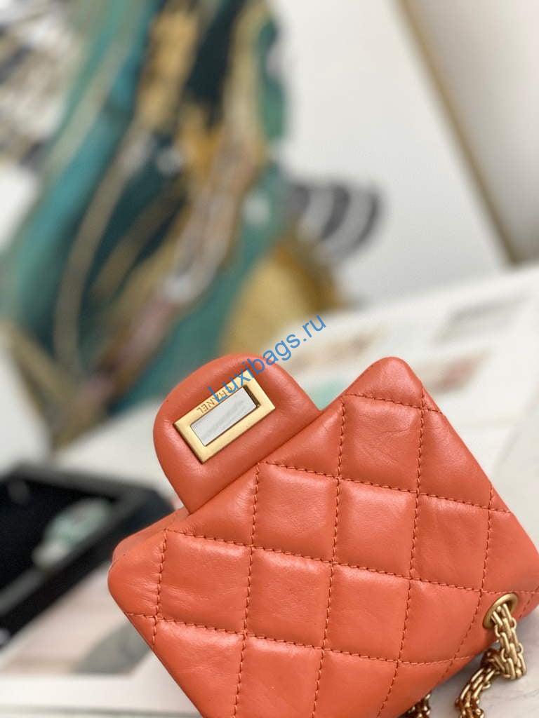 Chanel Flap Phone Shoulder bag Lampskin Red AS1326 Orange | chanel flap phone shoulder bag lampskin red as1326 red 15
