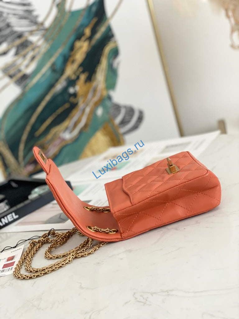 Chanel Flap Phone Shoulder bag Lampskin Red AS1326 Orange | chanel flap phone shoulder bag lampskin red as1326 red 16