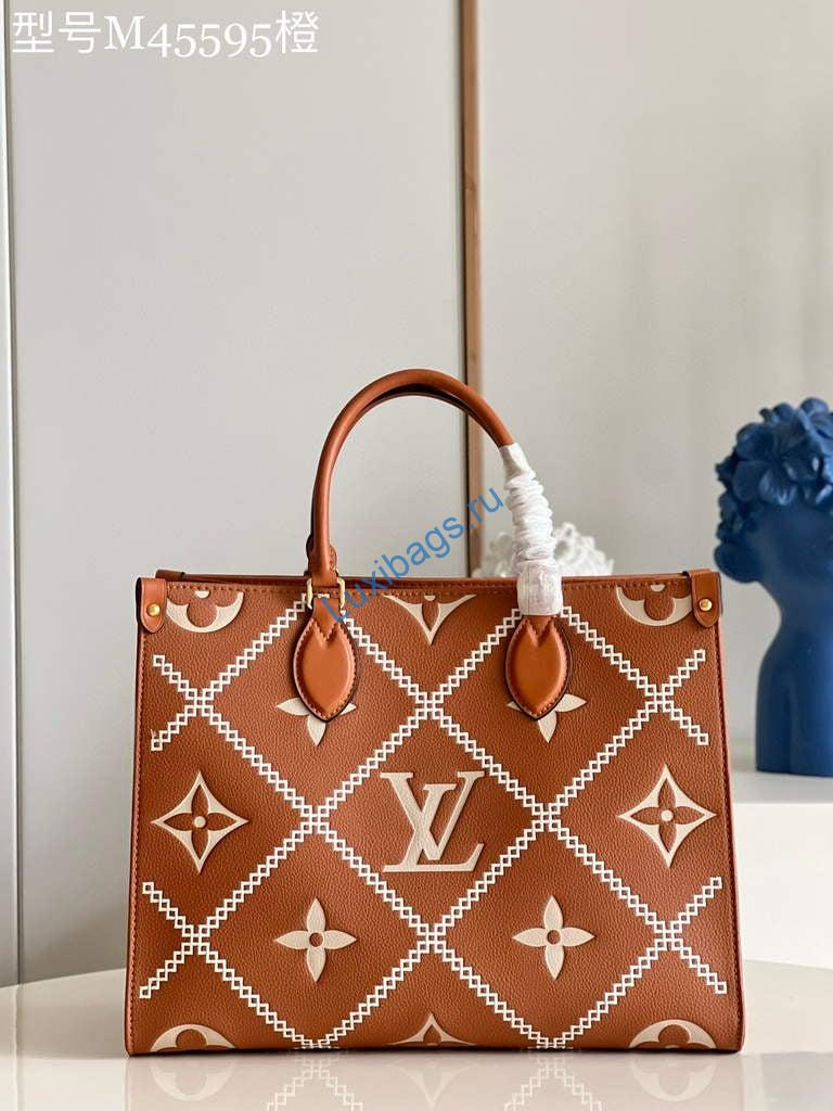 Louis Vuitton M46015 LV M46016 Onthego MM Monogram Arizona Brown