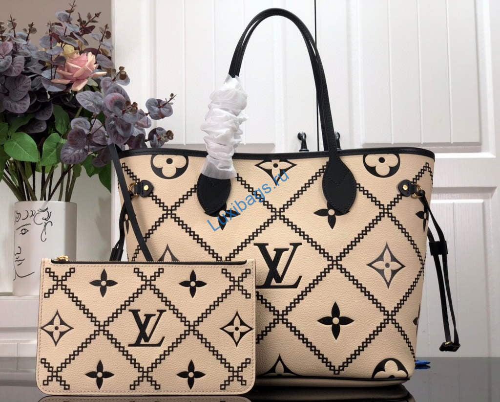 Louis Vuitton M46039 LV M46040 Neverfull MM Beige