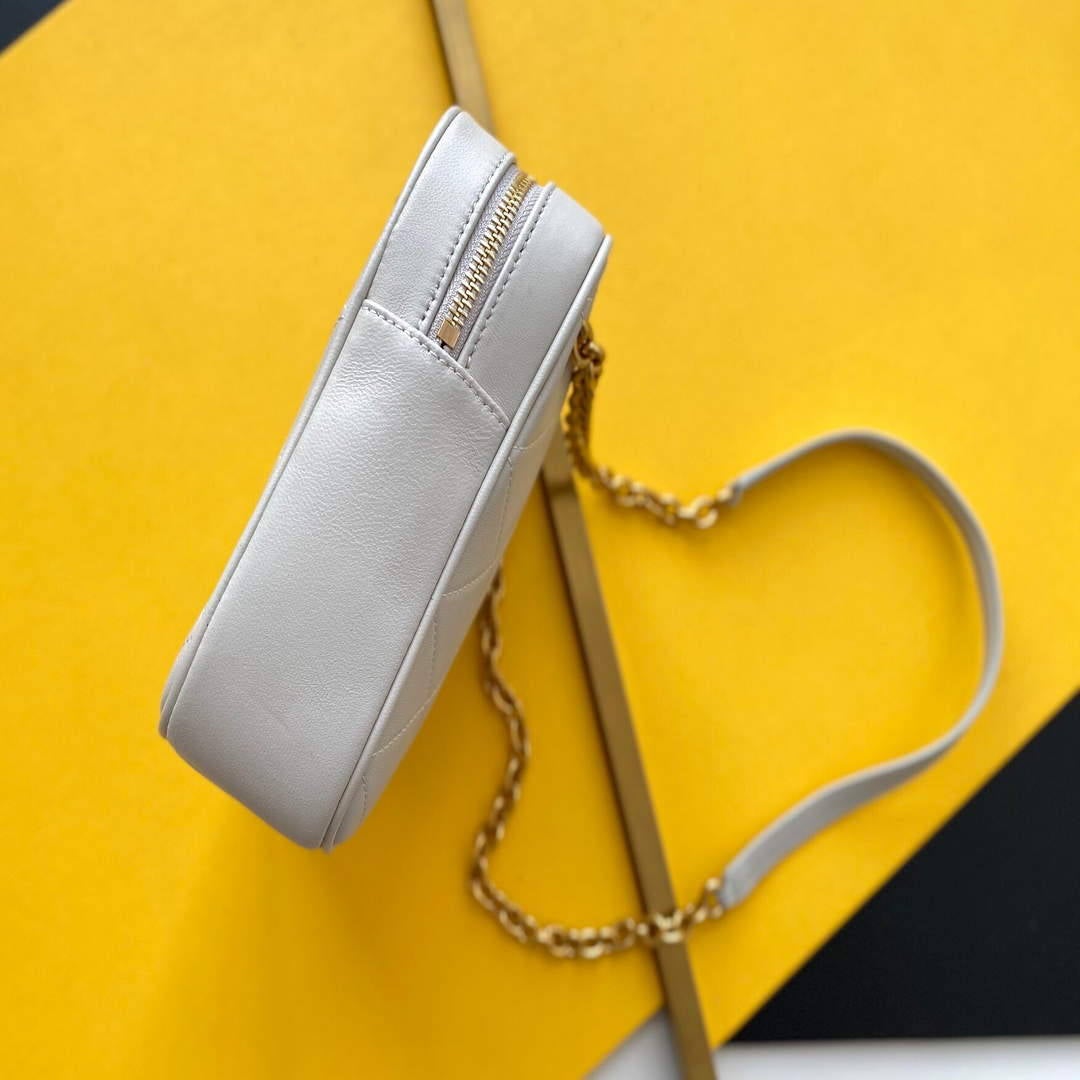 YSL 669308 Le Maillon Small Chain Bag In Quilted Lambskin White | ysl 669308 le maillon small chain bag in quilted lambskin 3