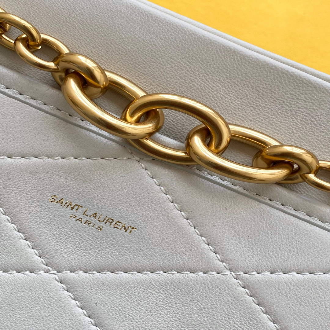 YSL 669308 Le Maillon Small Chain Bag In Quilted Lambskin White | ysl 669308 le maillon small chain bag in quilted lambskin 5