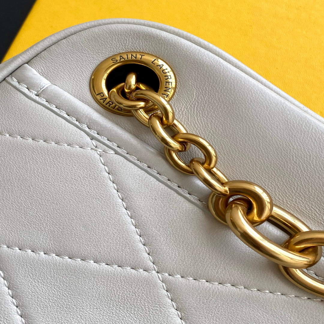 YSL 669308 Le Maillon Small Chain Bag In Quilted Lambskin White | ysl 669308 le maillon small chain bag in quilted lambskin 7