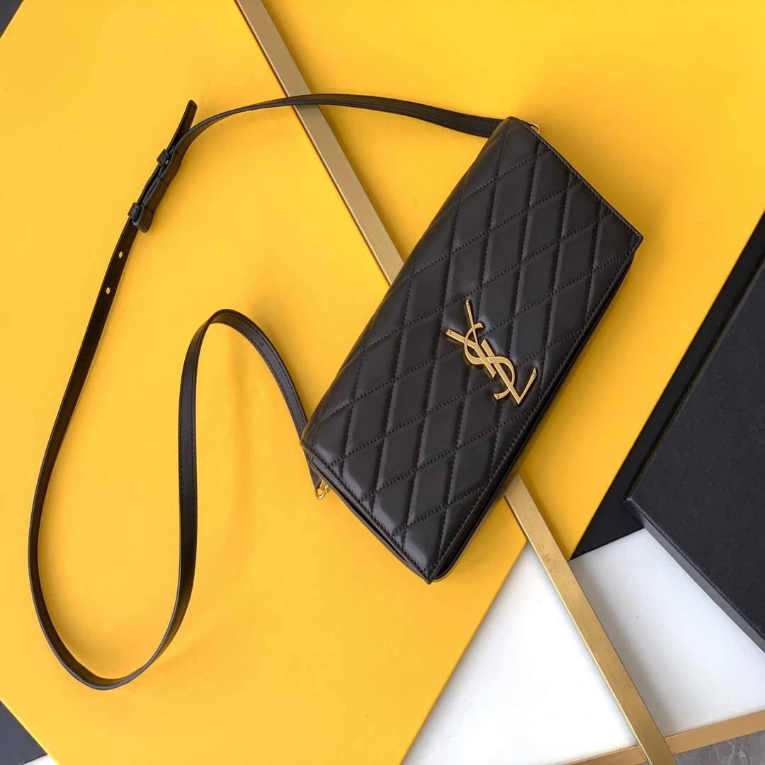 YSL 676628 Kate Supple 99 In Quilted Lambskin Black