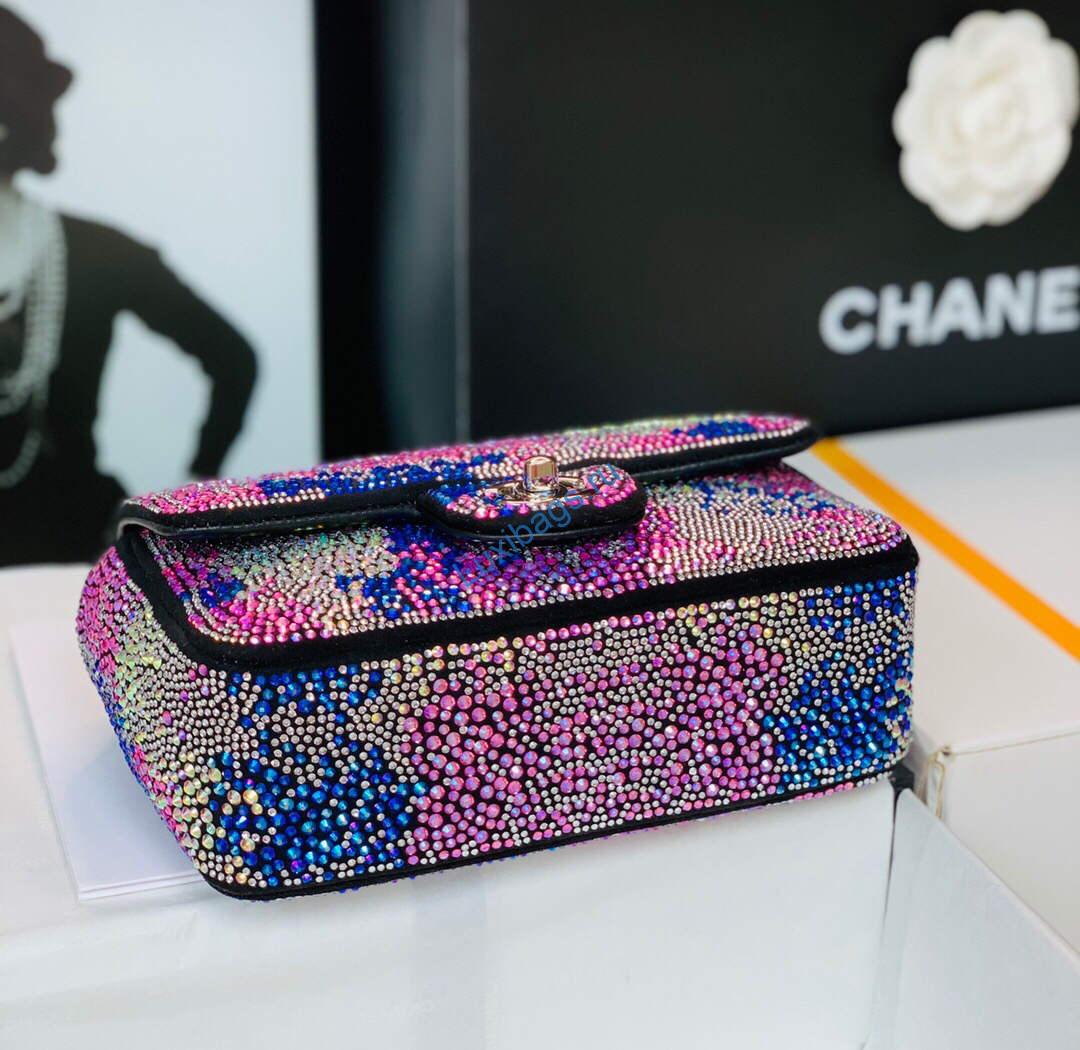 Chanel 2022 CF Flap Rhinestone Limited Edition Bag Sequins Red and Blue | chanel 2022 cf flap rhinestone limited edition bag red 05