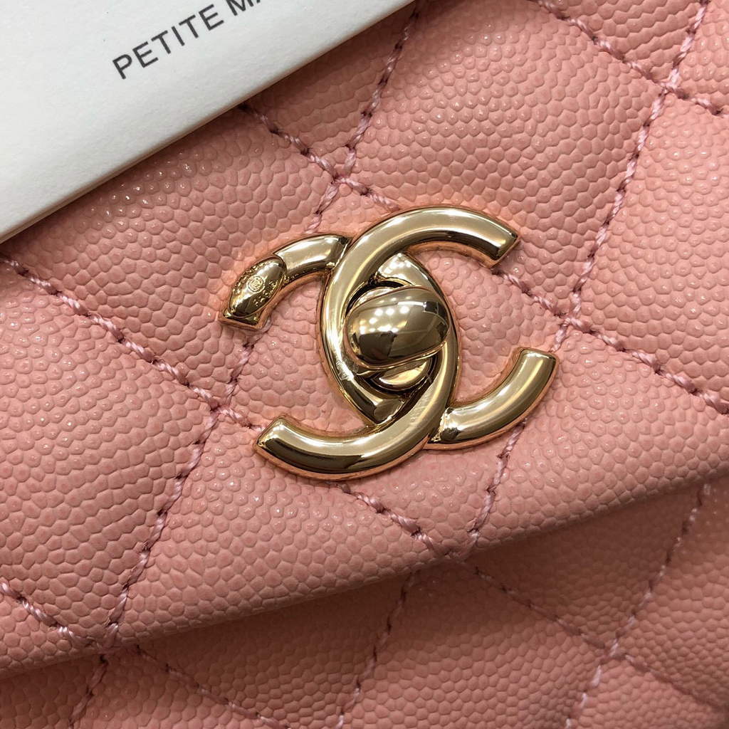 Chanel A92990 Medium Flap Bag With Top Handle Bag Pink | chanel a92990 meduim flap bag with top handle handbag 094