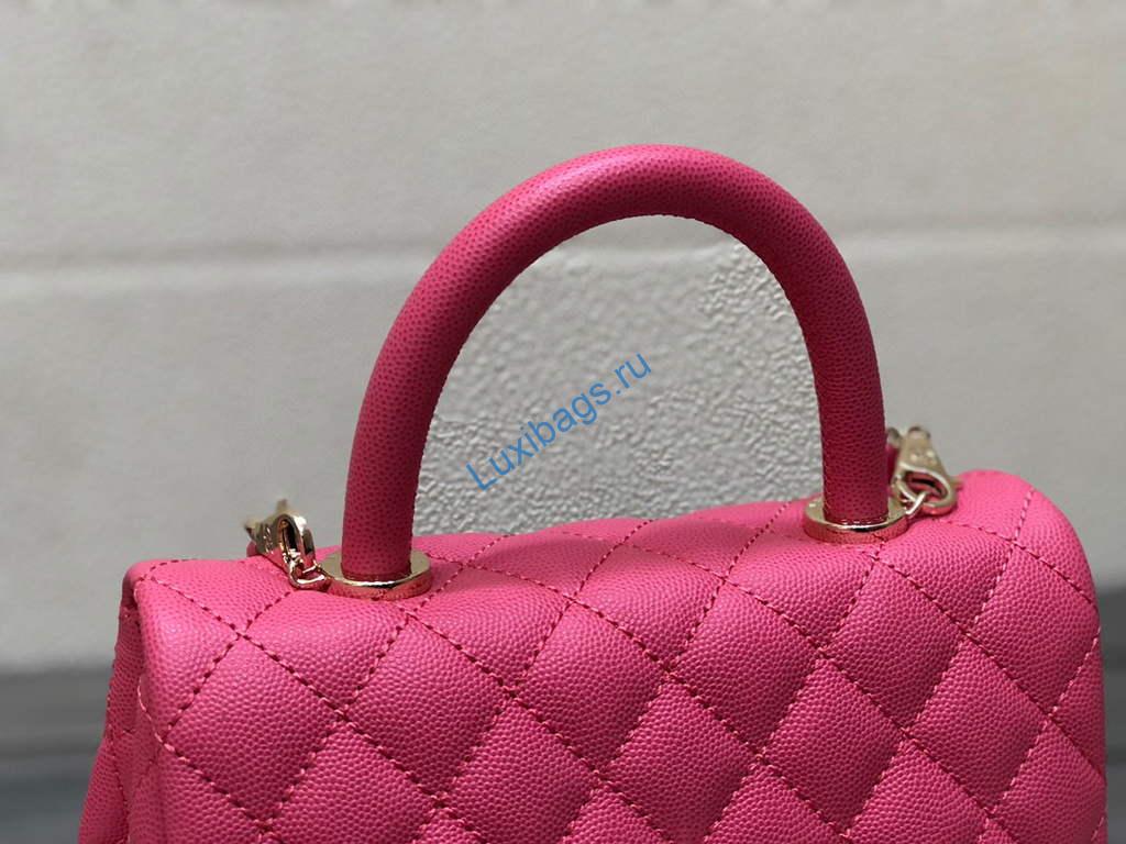 Chanel A92990 Medium Flap Bag With Top Handle Bag Rose Red | chanel a92990 meduim flap bag with top handle handbag 100 da6d9857 7423 409f 8d8a 1db6ac92dc01