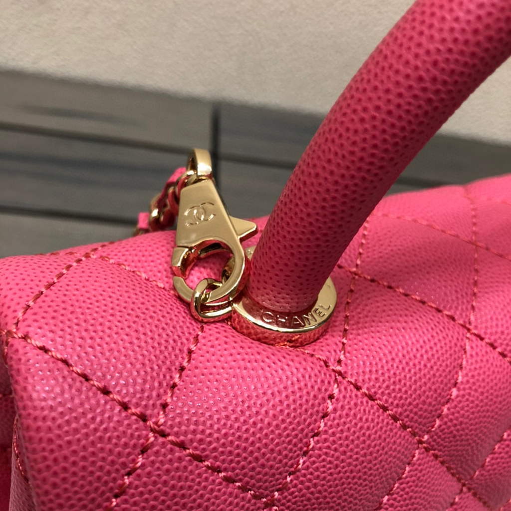 Chanel A92990 Medium Flap Bag With Top Handle Bag Rose Red | chanel a92990 meduim flap bag with top handle handbag 101