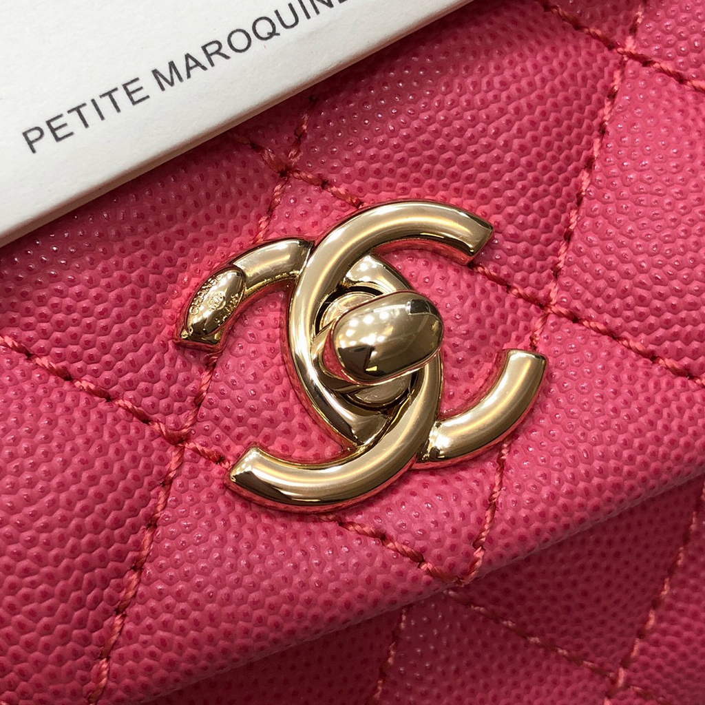 Chanel A92990 Medium Flap Bag With Top Handle Bag Rose Red | chanel a92990 meduim flap bag with top handle handbag 104